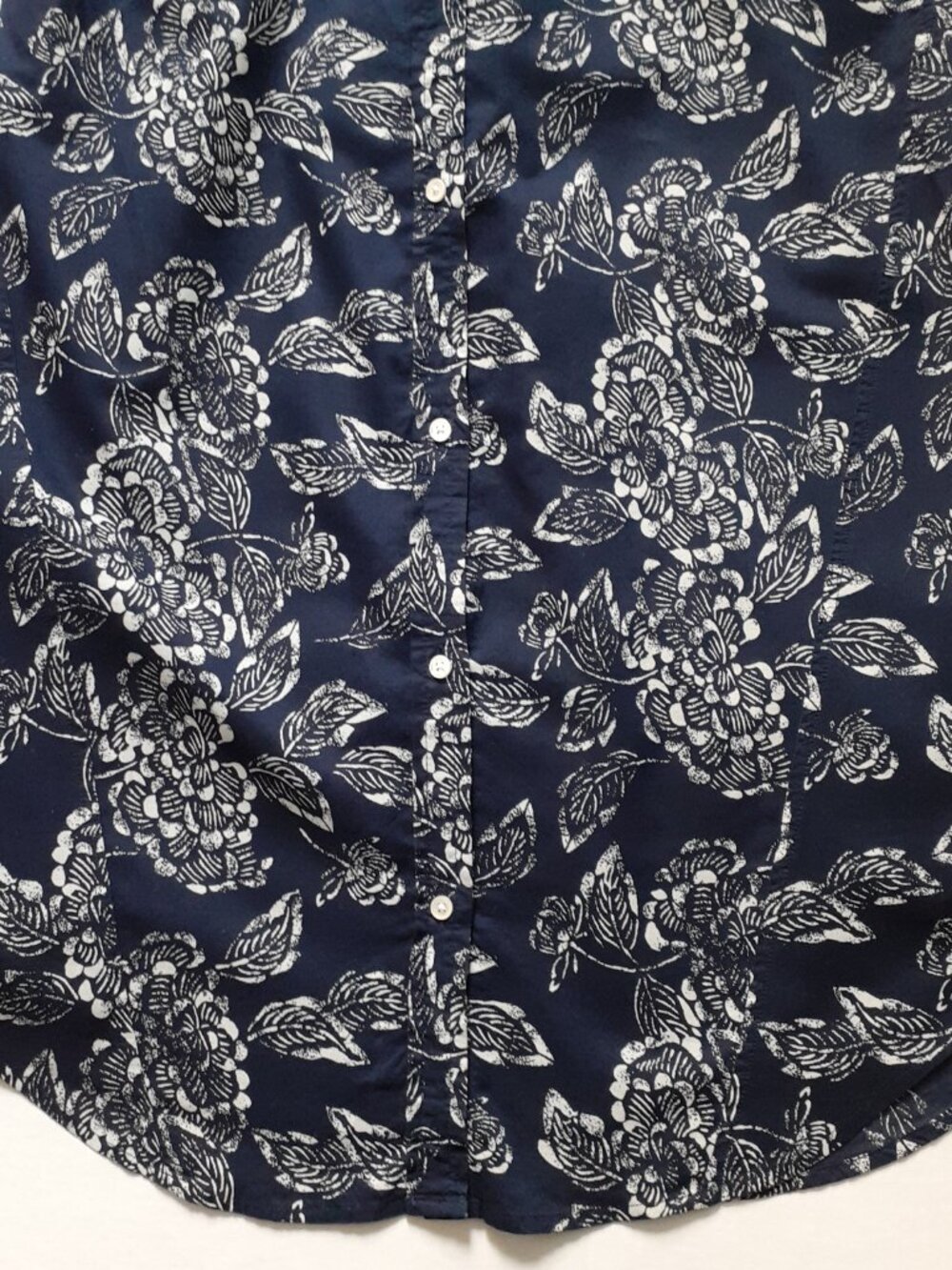 Banana Republic Sleeveless Button Up Cotton Shirt Dress Blue Floral Size 6 - Picture 8 of 12